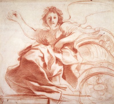 Aurora, ca. 1620 (rødt kridt på papir) af Giovanni Francesco Barbieri