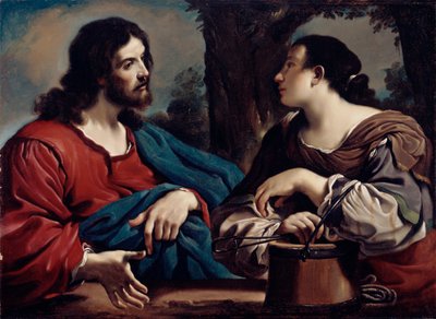 Kristus og kvinden i Samaria, ca. 1620 af Giovanni Francesco Barbieri