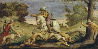 Jagt på harer, 1615 af Giovanni Francesco Barbieri