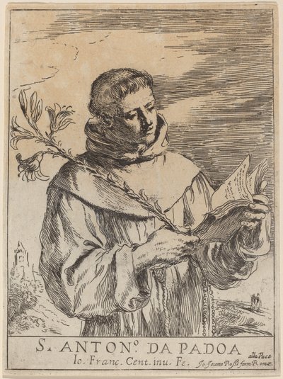 Sankt Antonius af Padova af Giovanni Francesco Barbieri, called Guercino