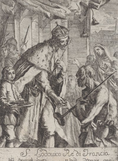 Saint Louis giver almisse til de fattige, 1735. af Giovanni Francesco Braccioli