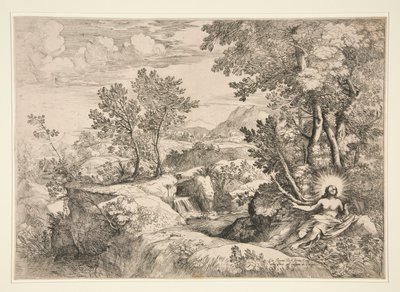 Maria Magdalene i et landskab af Giovanni Francesco Grimaldi