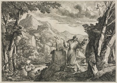 St. Frans af Assisi modtager Stigmata af Giovanni Francesco Grimaldi