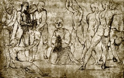 Stening af St. Stephen af Giovanni Francesco Penni