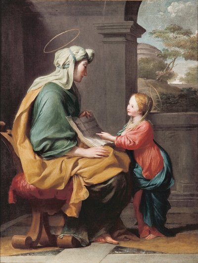 Jomfru Marias uddannelse af Giovanni Francesco Romanelli