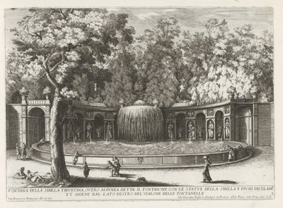 Ovato Fountain in the gardenen van de Villa d