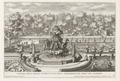 Fountain of the Este Eagles i de tuinen van de Villa d
