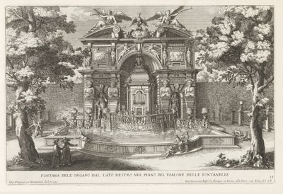 Fontein met hydraulisk orgel i de tuinen van de Villa d