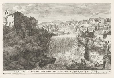 Waterval in de rivier de Aniene ved Tivoli Udsigt over hovedvandfaldet i Aniene-floden i byen Tivoli (titel på objektet) Springvandene i Estense-haven i Tivoli (serietitel) Fonteinen in de tuinen af ​​Villa d