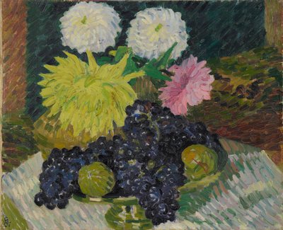 Dahliaer og druer, 1908. af Giovanni Giacometti