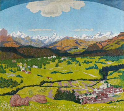 Panorama af Flims. Triptykon, centralt panel, 1904. af Giovanni Giacometti