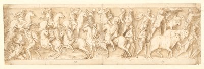 Angreb på tyskerne (LXIII); deres høvdinge tages til fange (delvis restaureret på søjlen; LXIV) af Giovanni Guerra