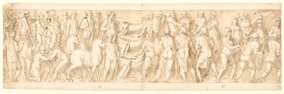 Sarmaterne overgiver sig (LIII); Tyskerne føres over Donau (LIX); Tyskere bliver anklaget af sarmatianere før Marcus Aurelius (LX); begyndelsen af en halshugningsscene (LXI) af Giovanni Guerra