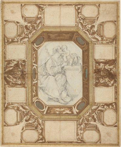 Loft med allegoriske figurer og pave Sixtus V