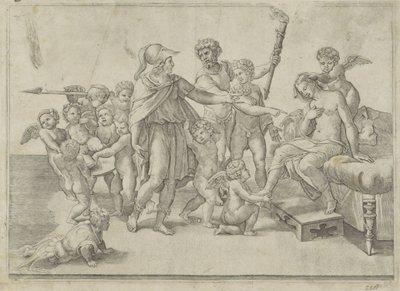 Bryllup af Alexander og Roxana af Giovanni Jacopo Caraglio (attributed to)