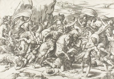 Kampen omkring skjoldet og lansen af Giovanni Jacopo Caraglio