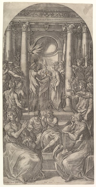 Jomfruens bryllup, ca. 1525. af Giovanni Jacopo Caraglio