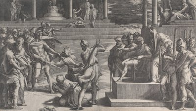 Sankt Pauls martyrium og Sankt Peters fordømmelse, 1524-27. af Giovanni Jacopo Caraglio