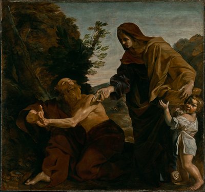 Elias modtager brød fra enken i Sarepta af Giovanni Lanfranco
