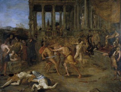 Gladiatorkampe af Giovanni Lanfranco