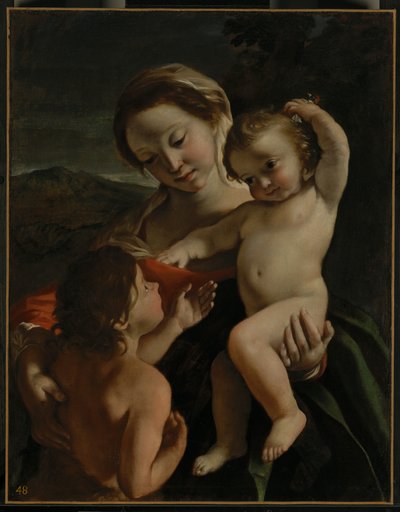 Madonna og barnet med den spæde Johannes Døberen af Giovanni Lanfranco