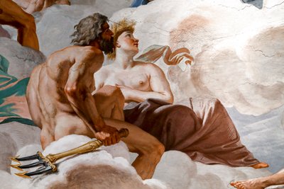 Neptun og Ceres. Detalje af "Gudernes råd" 1624-1625. freske af Giovanni Lanfranco