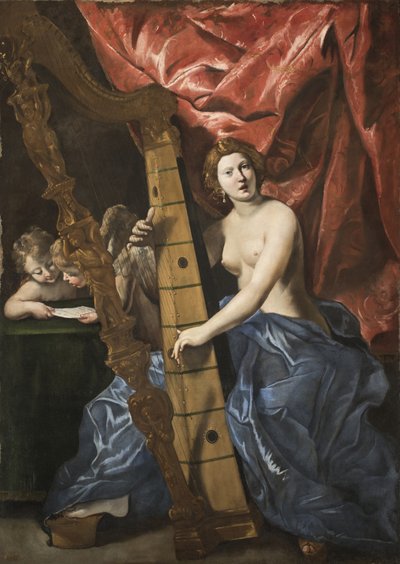 Venus spiller på harpe, ca. 1630. af Giovanni Lanfranco