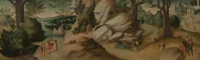 Scener fra en legende, sandsynligvis ca. 1515-1520 (olie på lærred) af Giovanni Larciani