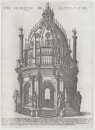 Katafal for pave Sixtus V, 1591. af Giovanni Maggi