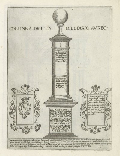 Om Golden Mile Kolonne kaldet Golden Mile (titel på objekt) Moderne og antikke monumenter og byggerier i Rom (serietitel) Ornamenti di fabriche antichi et moderni dell
