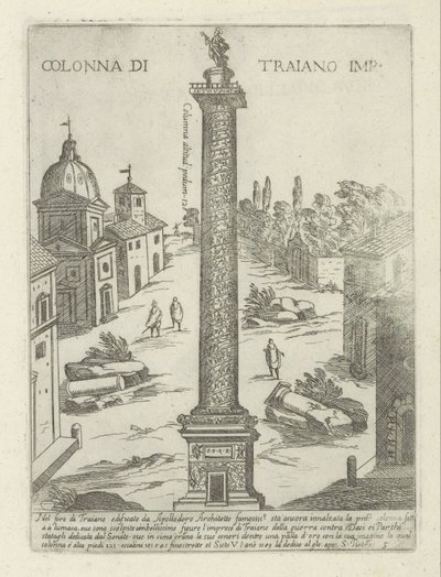 Trajans søjle i Rom Colonna di Traiano imp. (titel på objekt) Moderne og antikke monumenter og bygninger i Rom (serietitel) Ornamenti di fabriche antichi et moderni dell