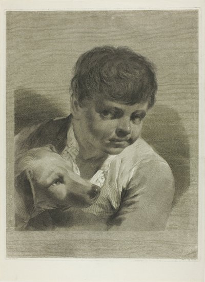 En dreng med en hund af Giovanni Marco Pitteri