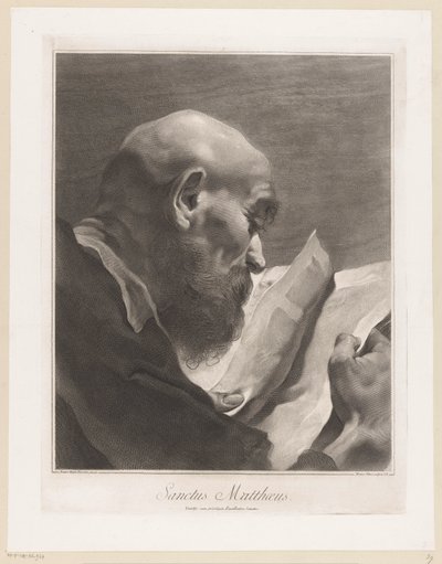 Apostlen Matthæus Sanctus Matthaeus (titel på objekt) Apostle (serietitel) af Giovanni Marco Pitteri