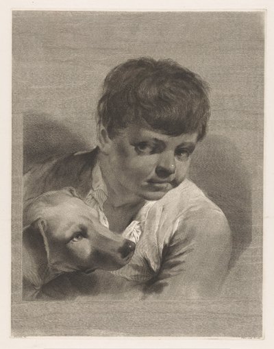 Dreng med hund af Giovanni Marco Pitteri