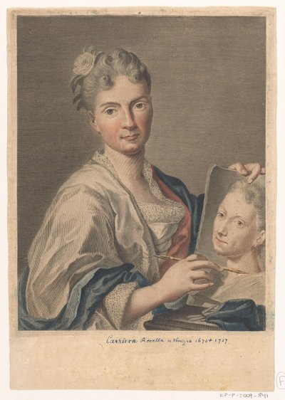 Portræt af kunstneren Rosalba Carriera Portrætter af kunstnere (serietitel) af Giovanni Marco Pitteri