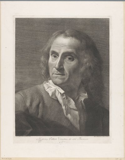 Portret af trykkeri Giovanni Marco Pitteri Marcus Pitteri Blue Engraver in Air (titel på objekt) af Giovanni Marco Pitteri