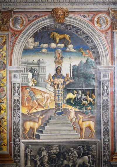 Fresco af Giovanni Maria Falconetto (1468-1535), Hall of Zodiac, Palazzo D