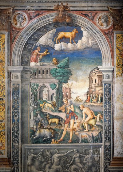 Fresco af Giovanni Maria Falconetto (1468-1535), Hall of Zodiac, Palazzo D