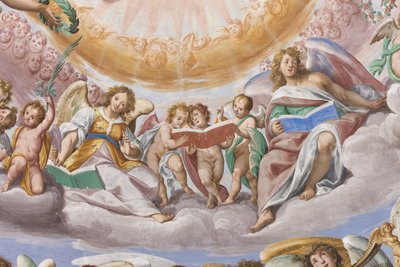 Engle og putti synger (detalje af 3496733) af Giovanni Mauro della Rovere