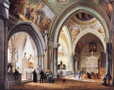 Inde i klosteret i Altacomba, af Giovanni Migliara af Giovanni Migliara