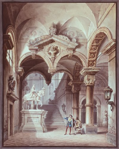 The Guest of Stone, Practical Joker of Sevilla, af Giovanni Migliara (1785-1837) af Giovanni Migliara