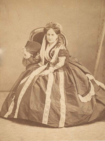 [La Comtesse siddende med ventilator], 1860
