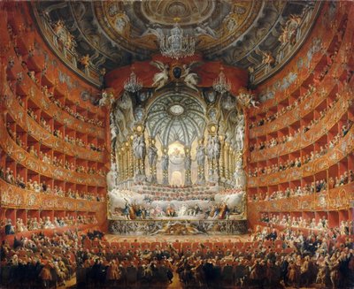 Musikalsk fest holdt af kardinal de La Rochefoucauld i Teatro Argentina i Rom i 1747 af Giovanni Paolo Pannini