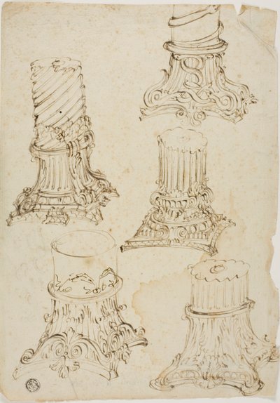 Skitser af korintiske hovedstæder af Giovanni Paolo Panini