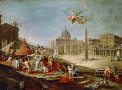 Peterspladsen, Rom mit Triumph des Papsttums. 1757 af Giovanni Paolo Pannini