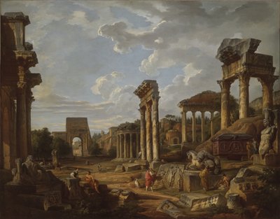 En Capriccio fra Forum Romanum, 1741 af Giovanni Paolo Pannini