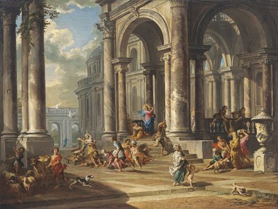 Kristus, der driver pengevekslerne fra templet af Giovanni Paolo Pannini