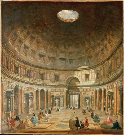 Det indre af Pantheon, Rom af Giovanni Paolo Pannini