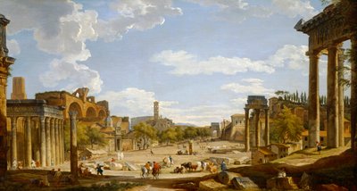 Udsigt over Forum Romanum, 1735 af Giovanni Paolo Pannini