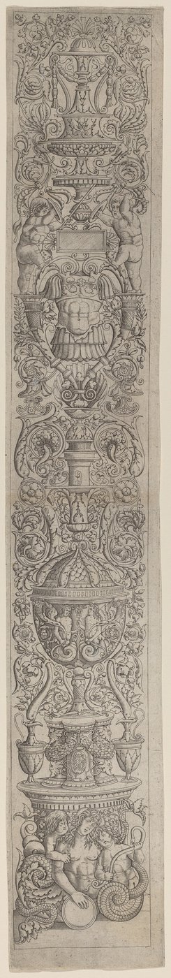 Ornamentpanel: Nereid Ridden by Two Children af Giovanni Pietro Birago and Zoan Andrea